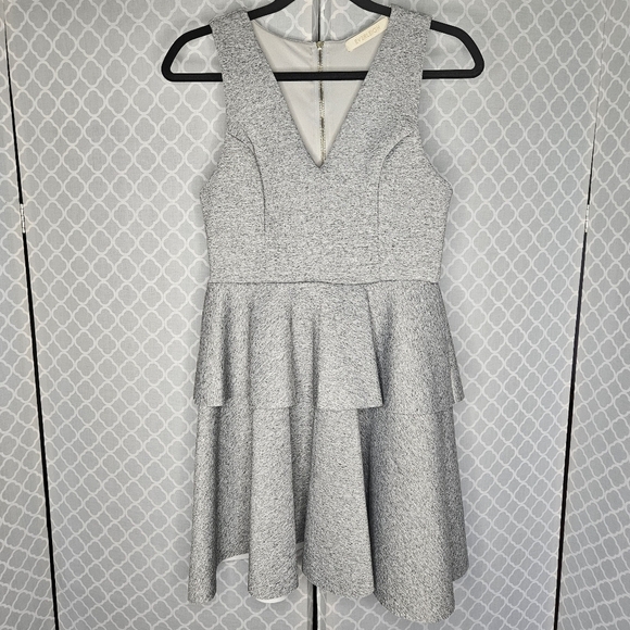 everleigh | Dresses | Heather Gray Everleigh Peplum Style Mini Dress ...